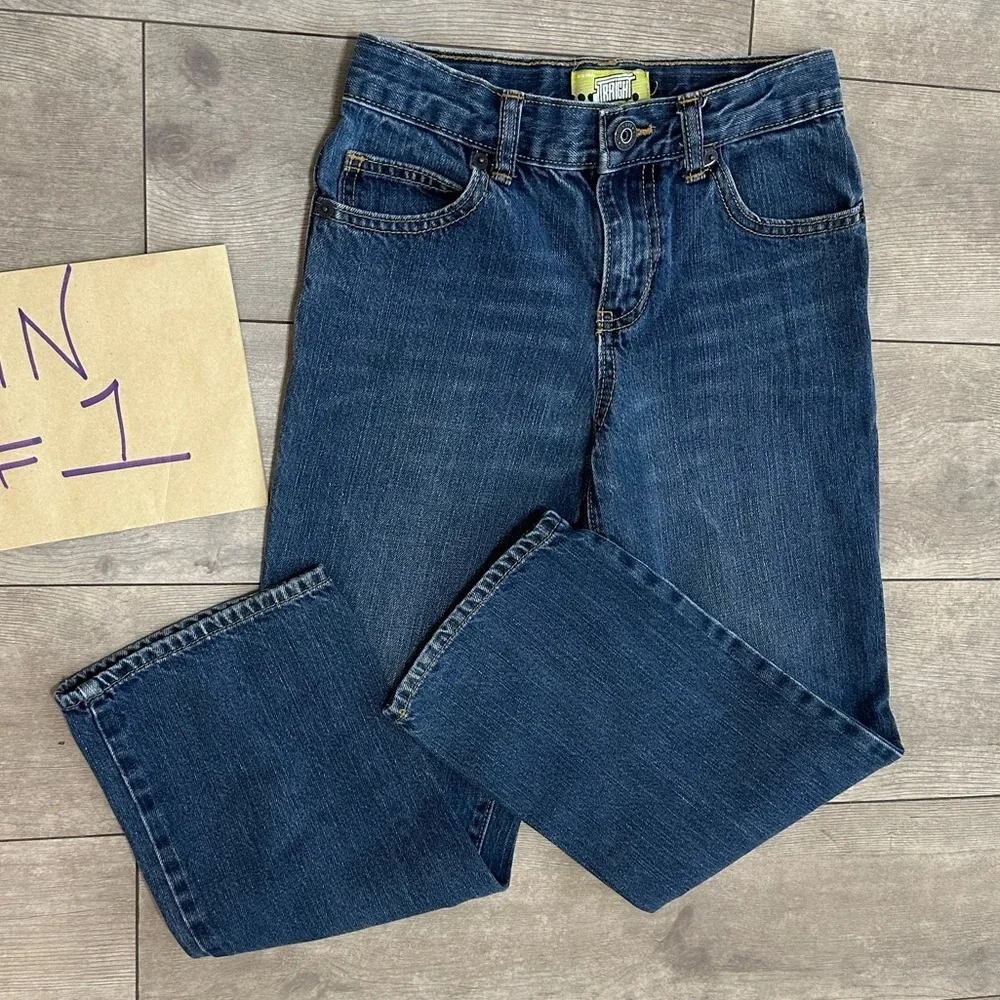 Y2K Old Navy Boys Classic Blue Denim Jeans Straight Leg Size 8